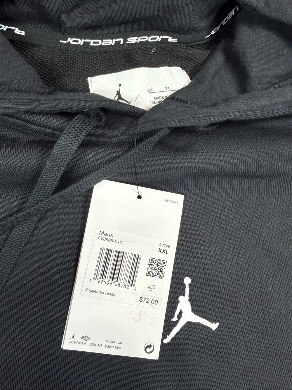 Jordan Men's Black Hoodie with White Jumpman Logo